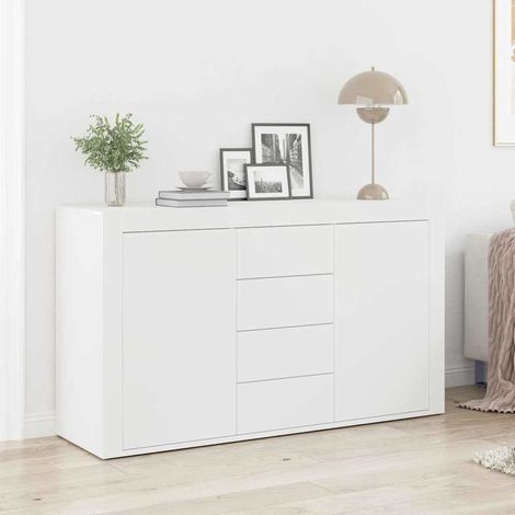 Buffet avec tiroir-Meuble de rangement Blanc 120 x 36 x 69 cm Bois d'ingénierie (1/5)