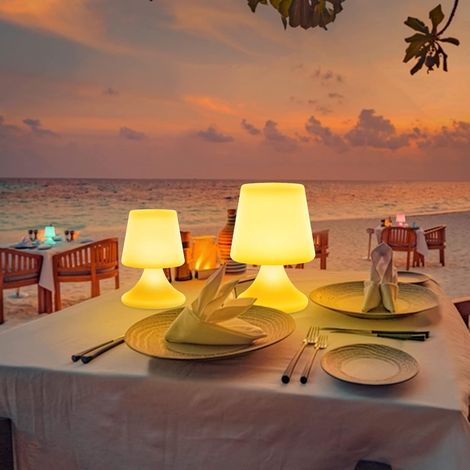 ZOLGINAH Lámpara de mesa inalámbrica 8 colores Lámpara de noche portátil Lámpara de mesa LED RGB recargable por USB con control remoto para niños Sala de estar Jardín interior al aire libre (1/5)