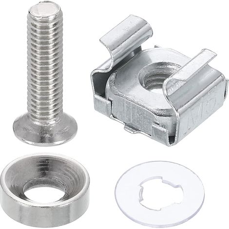 20 Pièces Écrou Cage À Monter M5 x 20mm Vis De Rack Argenté (1/5)