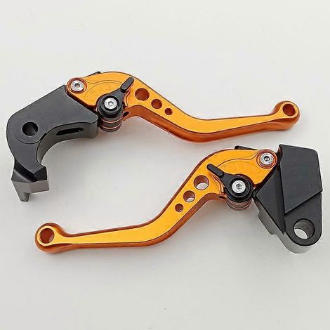 Convient aux Kawasaki Z1000SX 17-19 ans, levier de frein, d'embrayage et de réglage du klaxon modifiés, poignée en alliage (tige courte orange) (1/5)