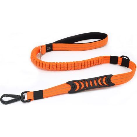 Sturdy Dog Leash with Padded Handle, Anti-Pull Rope, Elastic Training Leash for Medium and Large Dogs with Strong Pulling (110CM-150CM, Orange) (1/5)