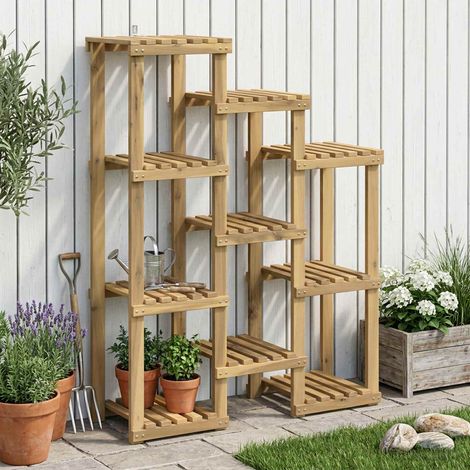 Support de Plante Blanc 85 x 30 x 114,5 cm Bois d'Acacia Massif (1/5)
