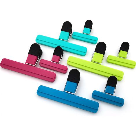 Fermeture Sachet Alimentaire, 9pcs Alimentaire D'étanchéité Clips Plastique Pince Sachet Clip Fermeture pour Emballage Cuisine Snack et Sac Ouvert(15.3cm，vert)