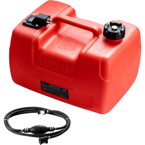 12-Liter-Bootskraftstofftank mit 3 m Schlauch, Manometer, für Außenbordmotor, Yacht, Angeln, Deck, rot. (1/5)