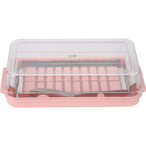 Boîte de Rangement à Beurre en Acier Inoxydable avec Couvercle Transparent - Design Rose pour Cuisine (1/5)