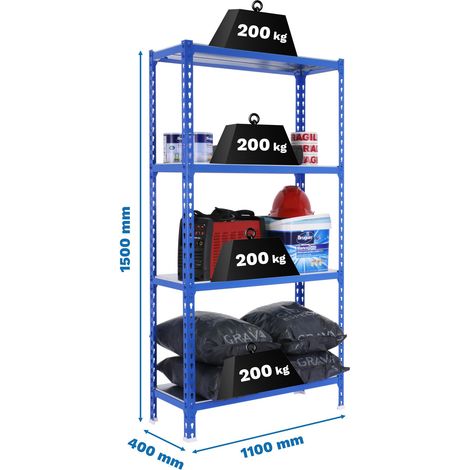 Simonrack Metallregal blau 4 Ebenen 200 kg