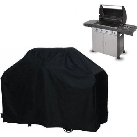 Funda para barbacoa - Lona protectora para parrilla - Protege tu barbacoa - Impermeable y resistente a los rayos UV - 170 x 61 x 117 cm - Negra (1/5)