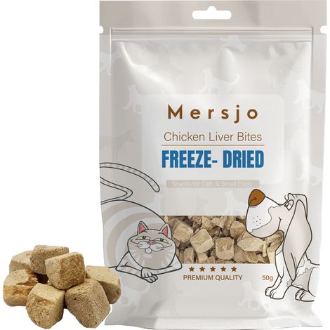 Snack per cani e gatti - Bocconcini di fegato di pollo liofilizzati Mersjo 50 g