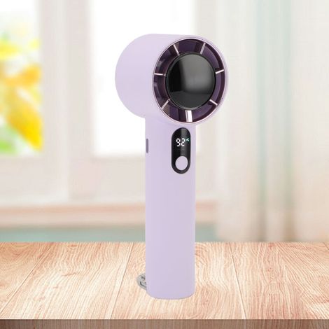 AMXCNOY Tragbarer Ventilator mit 5 Geschwindigkeitsstufen, leisem Betrieb, Digitalanzeige und wiederaufladbarem Akku, ideal für Reisen, Camping, Büro oder Zuhause (1/5)