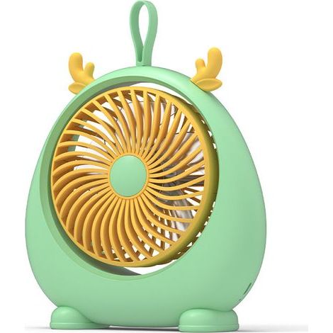 Mini-Tischventilator mit USB-Anschluss und zwei Geschwindigkeitsstufen – kleiner grüner Ventilator für den Heimtisch (1/5)