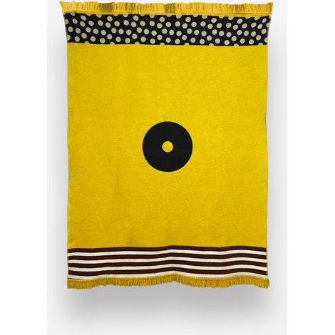 Couverture en coton jaune à pois pour soignant (1/4)