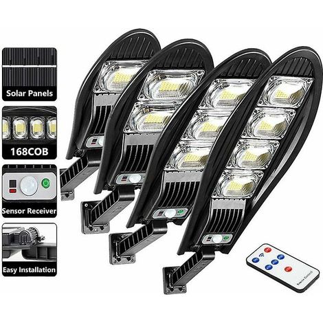 Amélioré 5000W 8000mAh Réverbère Solaire Extérieur Étanche LED Jardin Applique Murale Angle Réglable Lampe Solaire avec Mode Télécommande -500W (1/5)