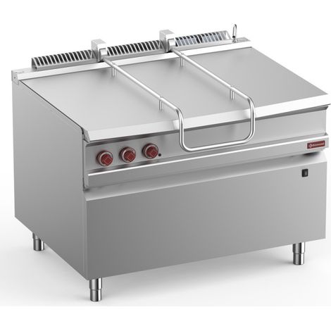 Sauteuse basculante gaz, cuve inox 120 lit. sur meuble - Diamond