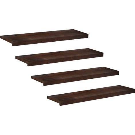 Marches d'escalier 4 pièces 100 x 30 x 2 cm Marron foncé vidaXL