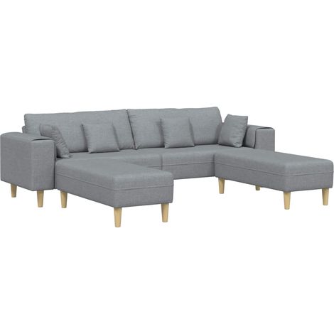 Canapé moderne en tissu respirant, 3 places, cadre contreplaqué, coussins à ressorts, pieds marron robustes (1/5)