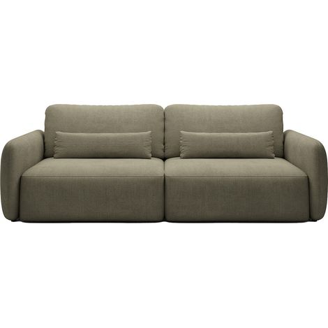 Divano letto 3 posti in Tessuto testurizzato Verde - VOPOZA (1/4)