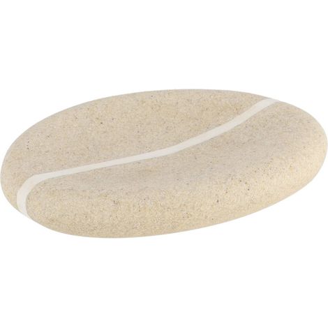 Ovale seifenschale aus polyresin mit steineffekt - natürlich - Tendance