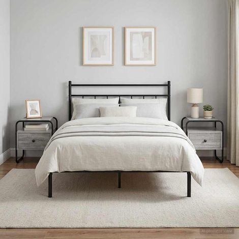 vidaXL Mesa de noche 2 uds. Sonoma gris Madera de ingeniería (1/5)
