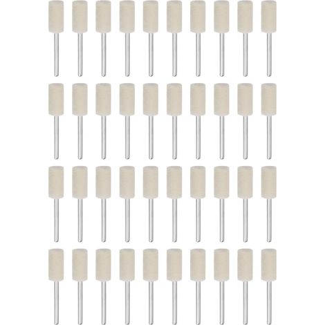 40pcs Points Mandrin Montés en Laine Feutrée Tête 8mm Cylindre (1/5)