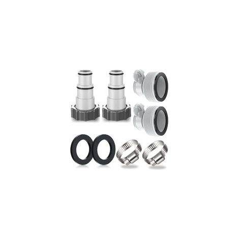 Lot de 4 adaptateurs tuyau piscine Ø 32/38 mm – Connecteurs pour pompe et valve à piston – Plastique résistant à la corrosion (1/5)