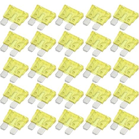 25pcs Lame Style Fusible 20A Lame Style Fusible pour Voiture Bateau Jaune (1/5)