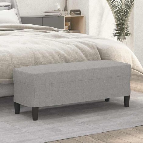 vidaXL Banc Gris clair 100x35x41 cm Tissu (1/5)