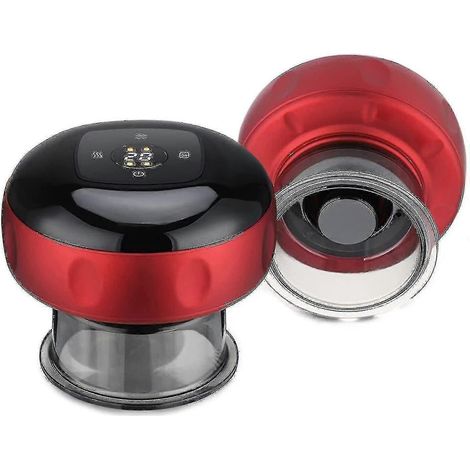 Appareil de massage par ventouses intelligent avec luminothérapie rouge, appareil de massage électrique par ventouses pour la réduction de la cellulite, 1 pièce - rouge (1/4)