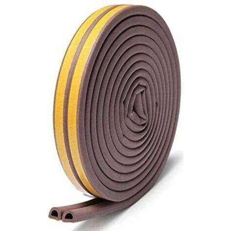 Joint D'étanchéité Autocollant pour Porte et Fenêtre Contre les Courants d'air Froid/Anti-Collision/Insonorisant/Imperméable à la Poussière (9mm x 6mm x 10M), Brun (1/5)