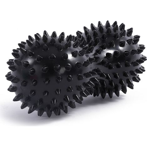 Boule de massage musculaire pointue noire, rouleau de yoga pour détente et récupération