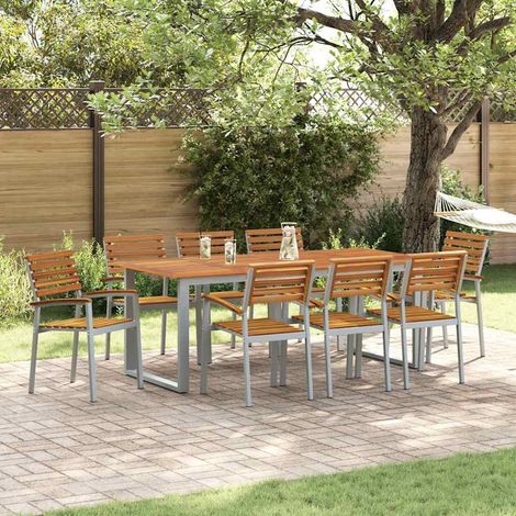 Silla de Jardín 8 pcs Marrón 56 x 57 x 87cm