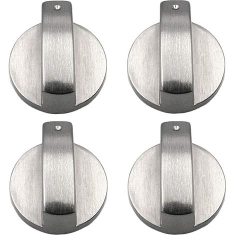 Brushed metal kitchen utensil knobs, set of 4, control knobs for gas cookers, compatible with gas cooker control locks. (1/5)