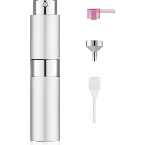 8ml Vaporisateur Vide de Sac Rechargeable, Atomiseur Parfum, Recharge Spray Flacon de Parfum, Pulverisateur Voyage (Argent (1/5)