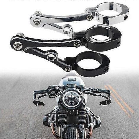 Support de phare de moto, fixation pour phare de moto sur fourche, support de fixation de phare sur fourche (noir) (1/5)