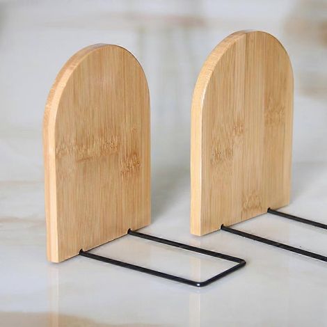 Serre-livres en bois, antidérapants, bloc de livres, étagère à livres, séparateur de livres, porte-livres pour bureaux, écoles, librairies et bibliothèques (139,5 cm) (1/3)