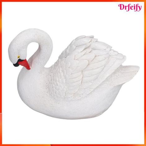 Figurine de cygne - - Modèle classique - Résine imperméable - Intérieur & extérieur - 21 cm (1/5)