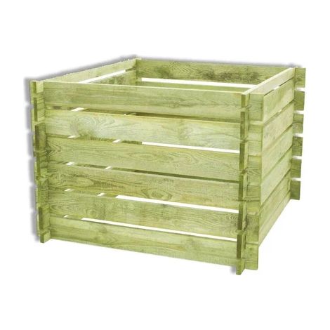 Compostiera in Legno Impregnato, 100x100x65 cm, per rifiuti umidi (1/3)