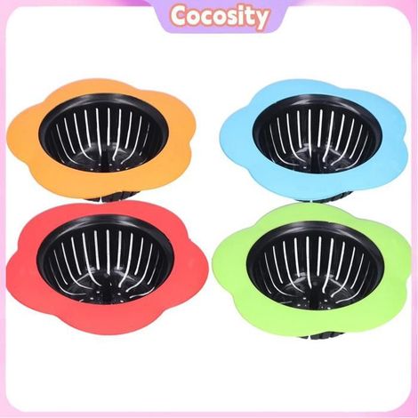 Filtre de vidange de douche d'évier attrape cheveux 4 pièces avec drains de sol remplaçables pour salle de bains cuisine buanderie (1/4)