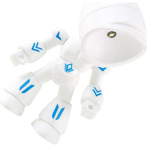 Lampe de Chevet Robot Veilleuse Chaude Décorative en Pvc Tête Réglable Blanc pour Chambre D'garçon et Filles et Bureau (1/5)