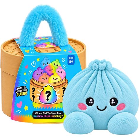 Coussin géant en forme de brioche vapeur, adorable coussin en peluche représentant un gâteau vapeur, objet de décoration anti-stress en forme de brioche vapeur - Bleu - 12,5 x 15 cm