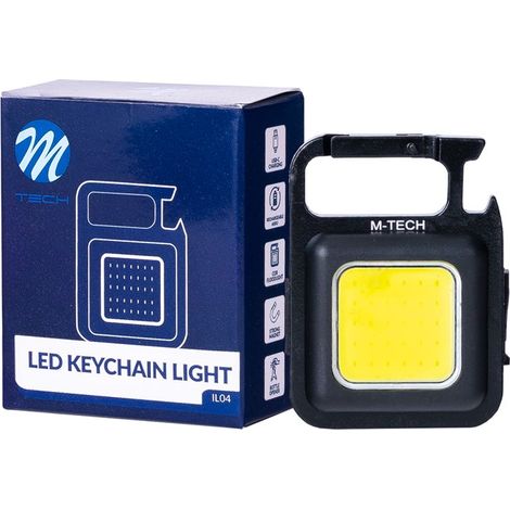 POTENTE MINI LINTERNA LED DE BOLSILLO CON LLAVERO, ABRIDOR MAGNÉTICO Y SOPORTE USB-C (1/5)