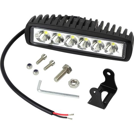 18W LED-Arbeitsscheinwerfer, 10-32V DC, wasserdicht, schlanker Lichtstrahl, geeignet für Boote, LKWs, PKWs, SUVs, ATVs, 4WDs und Offroad-Fahrzeuge (1/5)