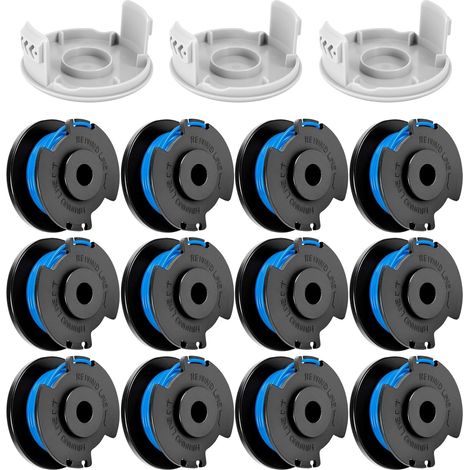 15 Pcs Bobine Fil Coupe Bordure remplacements pour Ryobi One + AC14RL3A 18v 24v 40v Coupe Bordures, Bobines de fil de Rechange Durables pour une Vitesse de Coupe Améliorée, Ø 1,65mm, 40.8m (1/5)