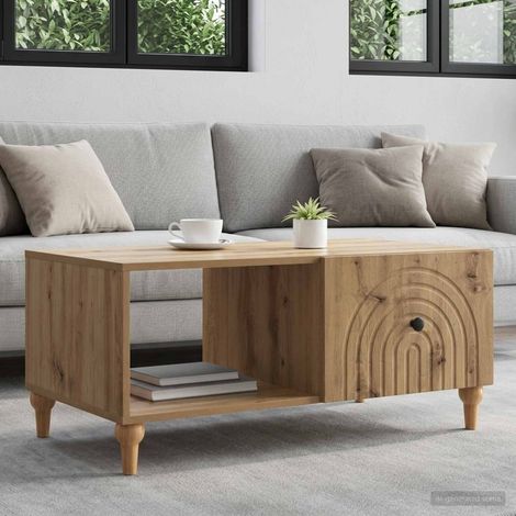 vidaXL Table basse Chêne artisanal 90 x 50 x 40 cm Bois d'ingénierie (1/5)