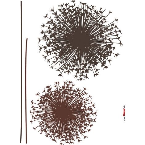 Sticker mural fleur de pissenlit couleur marron - 50x70 cm (1/3)