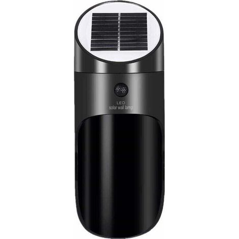 Lampe Solaire Extérieur avec Détecteur de Mouvement, Sans Fil Applique Solaire Imperméable, 120°Grand Angle 4 M Détection éclairage de Sécurité D'extérieur pour Porte D'entrée, Cour, Garage-Noir-Fei Y (1/4)
