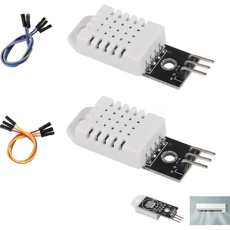 2 Pièces Capteur Température Humidité DHT22 AM2302, Module Numérique DHT22 3 Broches avec Câble, Haute Précision, Compatible, , Station Météo, Domotique, Applications Diverses (1/5)