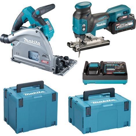 Combopack XGT ® 2 Outils MAKITA DK0228G201 - 40V - 2 x BL4040 + DC40RA + Rail + Makpac