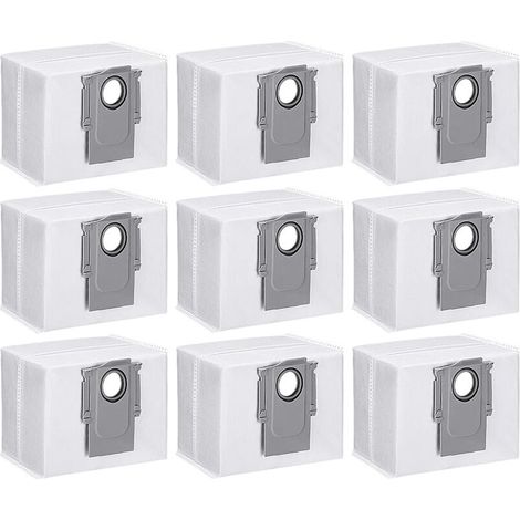 Pack de 9 accessoires de sac à poussière pour aspirateur Xiaomi Roborock S7 MaxV Ultra /S7 pro Ultra/ Q7 Max+/Q7 Max+ Plus/ Q7 Max / Q5+, sac à poussière jetable sacs de rechange pièces de rechange (1/5)