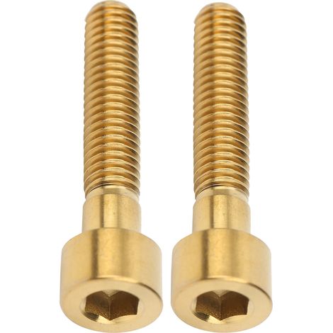 Lot de 2 vis M6x30 mm pour potence de guidon de vélo de route/VTT, vis de fixation pour jeu de direction, couleur or (1/5)