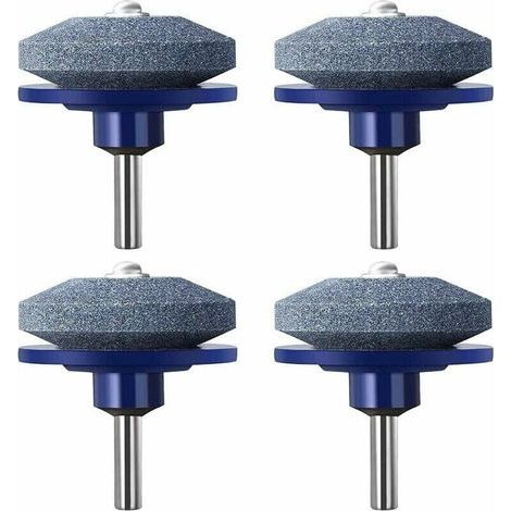 Aiguiseur,Lot de 4 lames de tondeuse à gazon rotative outil de jardin plus tranchant pierre à aiguiser pour perceuse à main électrique-RAPANDA (1/5)